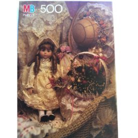 Vintage Milton Bradley "Antique Doll In Lace" 500 Piece Jigsaw Puzzle