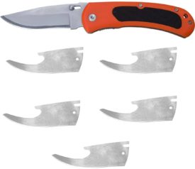 Camillus TigerSharp Folding Pocketing Clip Knife with 6 Replacement Titanium Blades