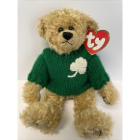 TY Attic Treasure "BLARNEY" the IRISH TEDDY BEAR Jointed Removable Sweater