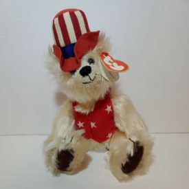 Ty Attic Treasures Uncle Sam 10" Jointed Plush Bear Patriotic 2000
