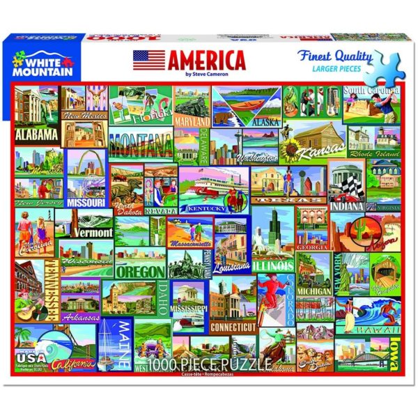 White Mountain Puzzles America - 1000 Piece Jigsaw Puzzle