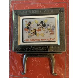 Mickey Mouse Coca Cola Easel Picture Frame 75th Anniversary - Artwork From 1937 Disney Christmas Card
