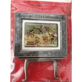 Mickey Mouse Coca Cola Easel Picture Frame 75th Anniversary - Artwork From 1935 Disney Christmas Card