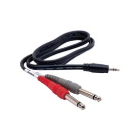 Hosa CMP-159 1/8 inch Stereo Breakout Cable, 3.5 mm TRS to Dual 1/4 in TS, 10 ft