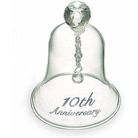 Russ 10th Anniversary Glass Bell, 4-Inch