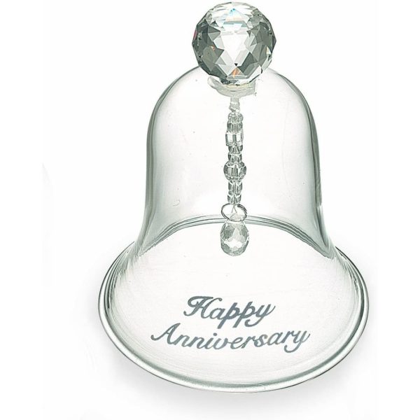 Russ Happy Anniversary Glass Bell, 4-Inch