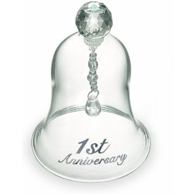 Russ 1st Anniversary Glass Bell, 4-Inch