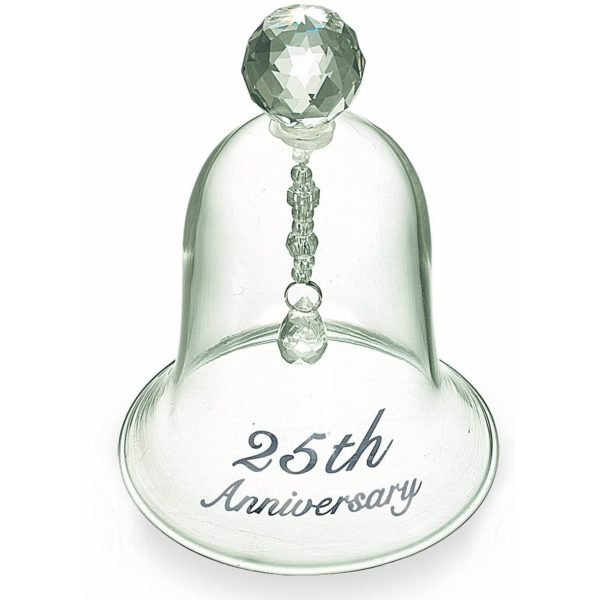 Russ 25th Anniversary Glass Bell, 4-Inch