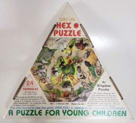 Vintage 1992 Kingdom Puzzles Wild Life Hex Puzzle For Children 24 Triangles