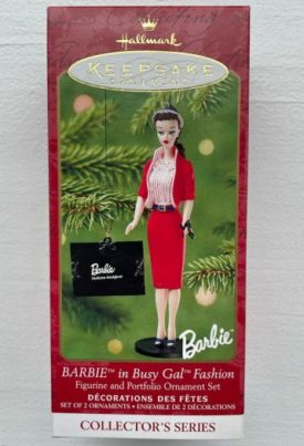 Hallmark Ornament Barbie in Busy Gal 2001