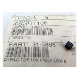 VCR Replacement Part Capacitor 50v 470uf LOW E No. 81-5885