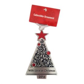 Ganz With Love At Christmas 2016 Pewter Tree Ornament