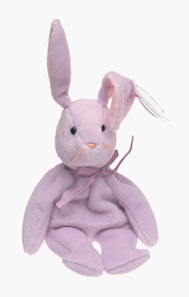 Ty Beanie Babies Floppity - Purple Easter Bunny Rabbit