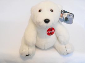 1996 Coca-Cola Polar Bear Sitting Plush 10"