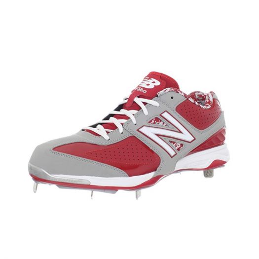 New Balance Mens MB4040 Metal Low-Cut Cleat Grey/Red Size 16