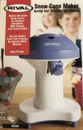 Rival Snow Cone Maker IS250-CPS Arctic Electric Ice Shaver Cups Straws Flavor