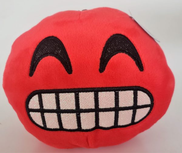 Nanco Smiley Face Plush Emoji Teeth 6 Inch Red