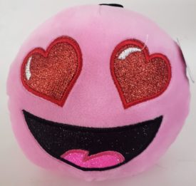 Nanco Smiley Face Plush Emoji Heart Eyes 6 Inch Pink