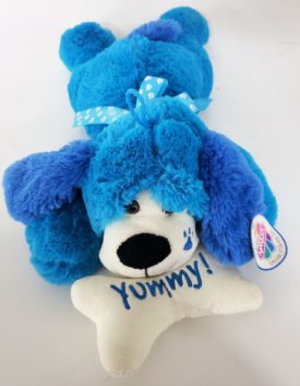 2015 Namco Blue Neon Puppy With Yummy Dog bone Plush 18