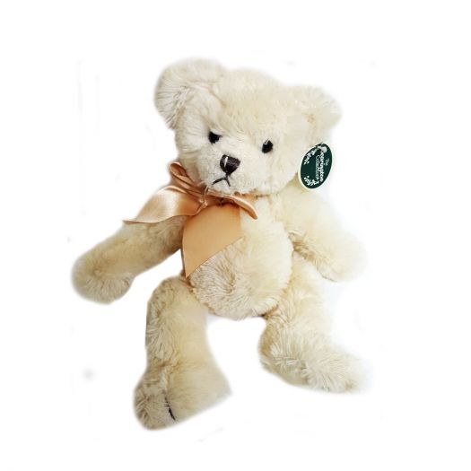 The Bearington Collection Baby Bramwell Plush Cream Teddy Bear 7 Sitting