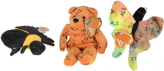 Muhammad Ali Salvinos Bammers Ali Bear, Butterfly and Bee Plush Beanie Set