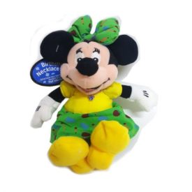 Disney Collectible Minnie Mouse Plush Pal with Faux Sapphire Austrian Crystal September Birthstone Necklace