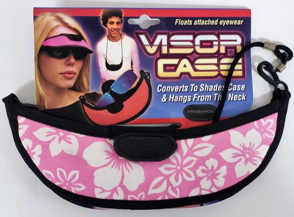 Pro Shade 3-in-1 Sport Visor - Changes From Visor to Eyewear Case in Seconds! (Pink & White Flower)