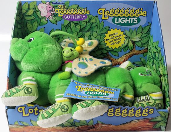 Lots a Leggggggs Lights Beamy Green Caterpillar Plush w/ Lil Leggggggie Butterfly