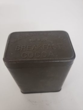 Antique Walter Baker & Co Ltd Breakfast Cocoa Metal Tin w/ Embossed Lid