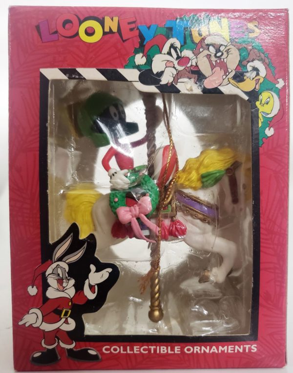 Looney Tunes Collectible Ornament - Marvin The Martian On Carousel Horse
