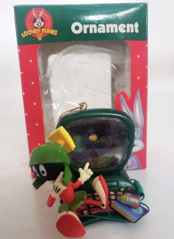 Looney Tunes Collectible Ornament - Marvin The Martian On Computer
