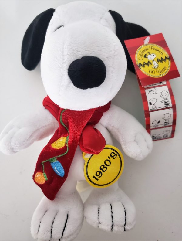 Dan Dee 60 Years Snoopy Peanuts 1980s Christmas Scarf 9" Plush Toy