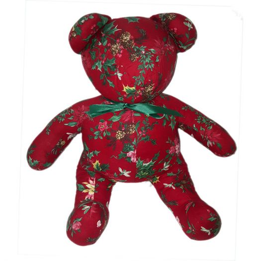 Alagold Red Poinsettia and Holly Berry Tapestry Bear 18