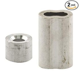 Prime-Line Products GD 12154 Ferrules and Stops, 1/4-Inch, Aluminum,(Pack of 2)