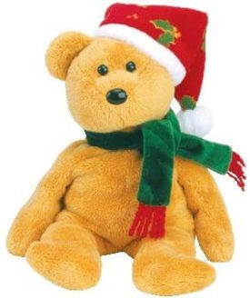TY 2003 Holiday Teddy Beanie Baby by TY XMAS BEANIES