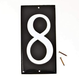 2 each: 3-1/2 Reflective Aluminum House Numbers (8) on 5 Black Panel