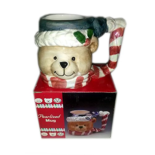 Large Pearlized Holiday Bear Mug