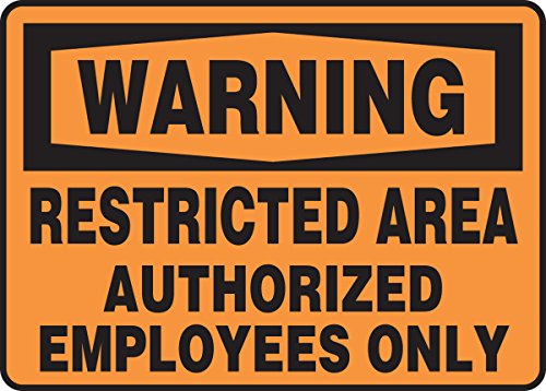Warning Sign, 7 x 10In, BK/ORN, ENG, Text