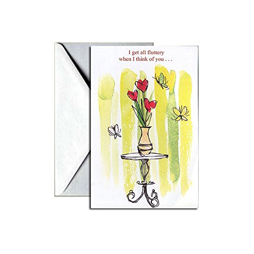 Valentines Day Greeting Card - I get all fluttery when I think of you