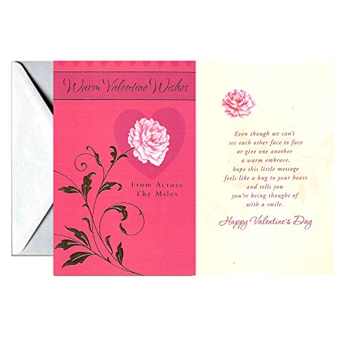 Valentines Day Greeting Card - Warm Valentine Wishes From Across The Miles