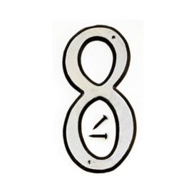 Hy-Ko Plastic Numbers Reflective 8 Silver Black Nail-On 4 [Lawn & Patio]