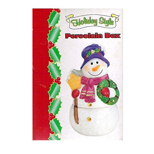 Holiday Style Snowman Porcelain Box