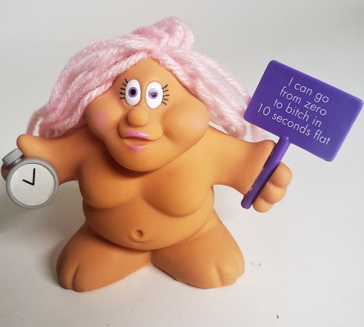 Russ Berrie #14436 The Naked Truth Doll Zero To Bitch In 10 Seconds Flat Menopause Funny Humor