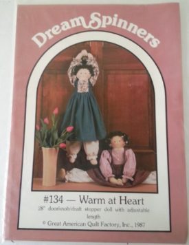 Dream Spinners 134 Sewing Pattern Warm At Heart Doll Doorknob Draft Stopper