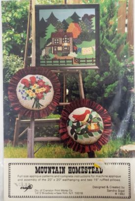 V.I.P. Crafts Mountain Homestead Applique Pattern Wall-hanging, Ruffled Pillows