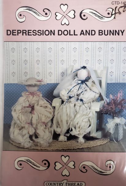 Depression Doll and Bunny Pattern Country Thread Designs CTD-145