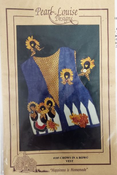 Vintage Pattern Pearl Louise Designs Crows In Row Vest #185