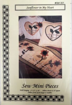 Vintage Applique Pattern Sunflower in My Heart for Garment, Wall Hanging, Pillow