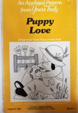 Vintage Yours Truly Applique Pattern Puppy Love 12 x 12 #3035