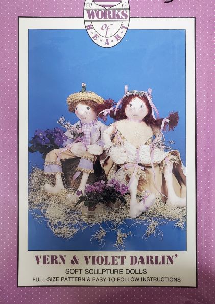 Vintage Alma Lynne Doll Pattern Vern & Violet Country Bride & Groom Soft Dolls 22